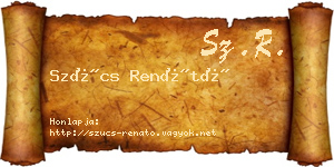 Szűcs Renátó névjegykártya